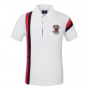 Camisa Pólo Golf Masculina Azul Marinho Elegante Esporte Fino de Listrada