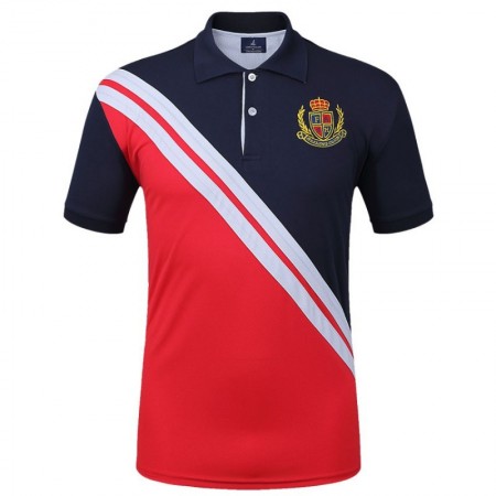 Men's Golf Polo Shirt Navy Elegant Thin Sport Striped