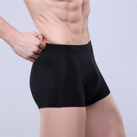 Cueca Boxer Preta Masculina Lisa Básica Praia Moda Intima