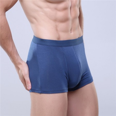 Cueca Boxer Azul Marinho Masculina Lisa Básica Praia Moda Intima