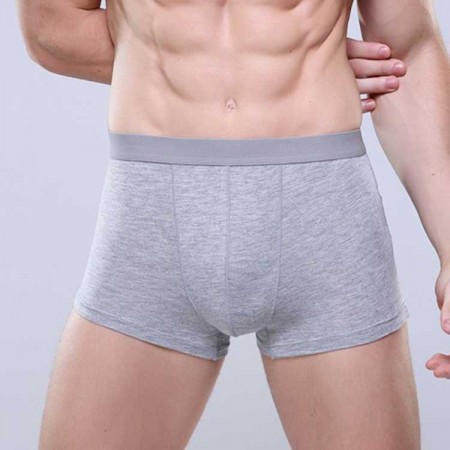 Cueca Boxer Cinza Claro Masculina Lisa Básica Praia Moda Intima