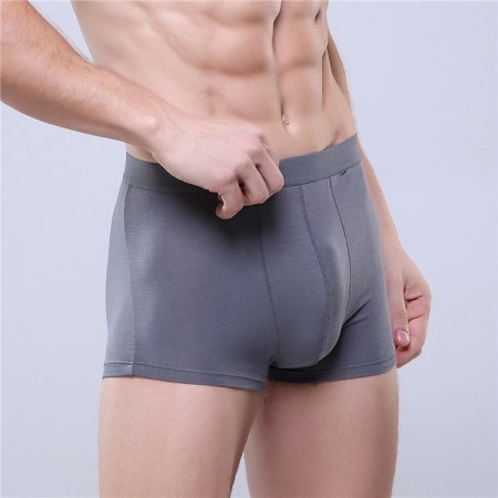 Cueca Boxer Cinza Masculina Lisa Básica Praia Moda Intima