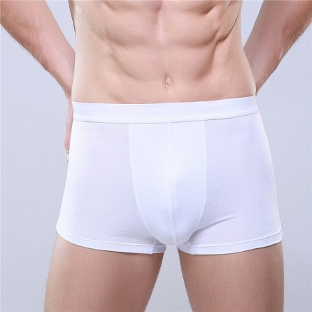 Cueca Boxer Branca Masculina Lisa Básica Praia Moda Intima