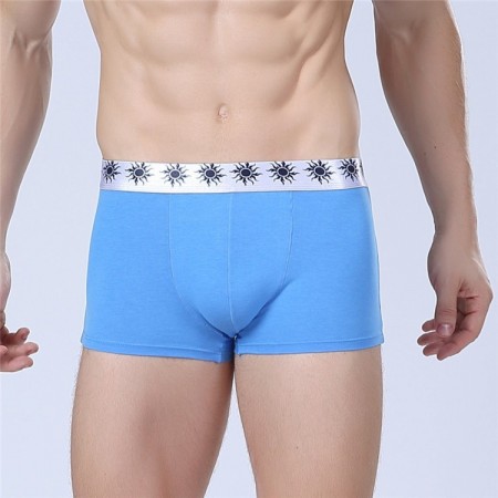 Cueca Boxer Azul Masculina Lisa Básica Calvin Bordada Diversas Cores Sol