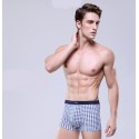 Underpants Blue Chess Stamped Men Comfortable Various Color Sex