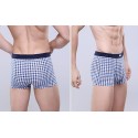 Underpants Blue Chess Stamped Men Comfortable Various Color Sex