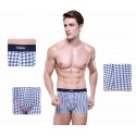 Underpants Blue Chess Stamped Men Comfortable Various Color Sex