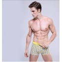 Underpants Yellow Chess Stamped Men Comfortable Various Color Sex