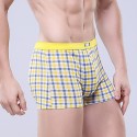 Underpants Yellow Chess Stamped Men Comfortable Various Color Sex