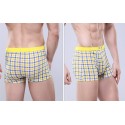 Underpants Yellow Chess Stamped Men Comfortable Various Color Sex