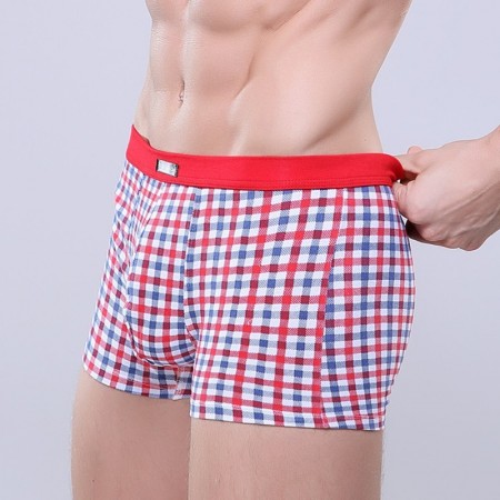Underpants Red Chess Stamped Men Comfortable Various Color Sex