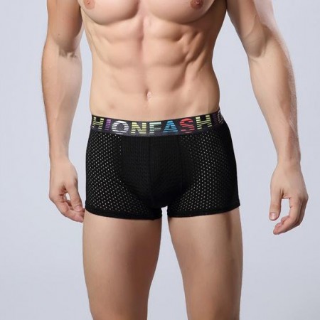 Underwear Black Men's Boxer Breathable Fashion Sex Stretchable Fiber