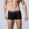 Cueca Boxer Preta Masculina Respiravel Fashion Sex de Fibra Esticavel