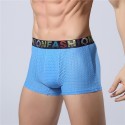 Cueca Boxer Azul Masculina Respiravel Fashion Sex de Fibra Esticavel