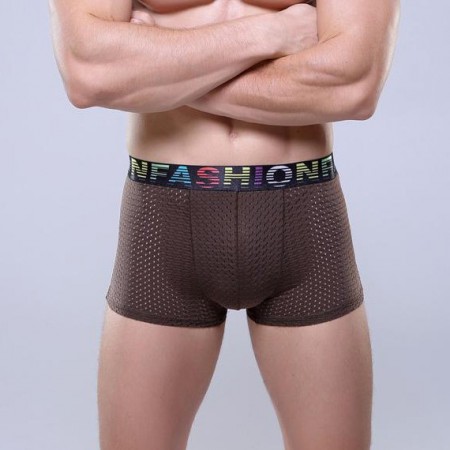 Underwear Brown Boxer Breathable Fashion Sex Stretchable Fiber