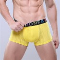 Cueca Boxer Amarela Masculina Respiravel Fashion Sex de Fibra Esticavel