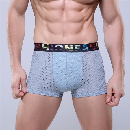 Underwear Sky Blue Boxer Breathable Fashion Sex Stretchable Fiber