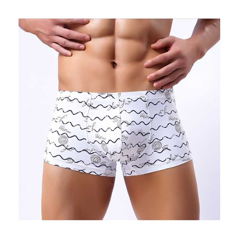 Boxer underwear White Sex Stamped Men's Fashion Fun Sunga Beach - Suldest