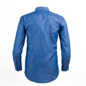 Camisa Jeans Fino Azul Casual Masculina Manga Longa Azul Elegante Formal