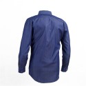 Camisa Jeans Fino Azul Marinho Casual Masculina Manga Longa Azul Elegante Formal