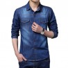 Shirt Navy Blue Men's Jeans Jacket Thin Sport Casual Formal Modern