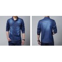 Shirt Gray Men's Jeans Jacket Thin Sport Casual Formal Modern