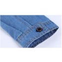 Shirt Blue Men's Jeans Jacket Thin Sport Casual Formal Modern