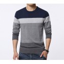 Striped T-shirt winter jackets Men's Long Sleeve Wool