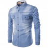 Shirt Blue light Jeans Jacket Men's Casual Sports Stylish Long Sleeve