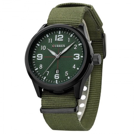 Watch Green White Men's Fabric Casual Young Sports Fashion Color Bracelet