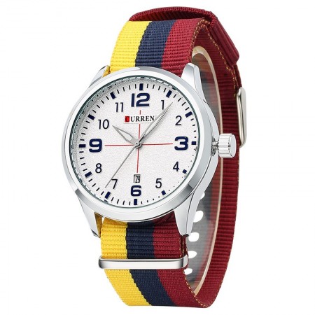 Watch Yellow Men's Fabric Casual Young Sports Fashion Color Bracelet