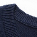 Striped T-shirt winter jackets Men's Long Sleeve Wool