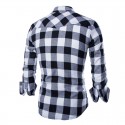 Shirt Men's Red Plaid Manca Long Elegant Party Club