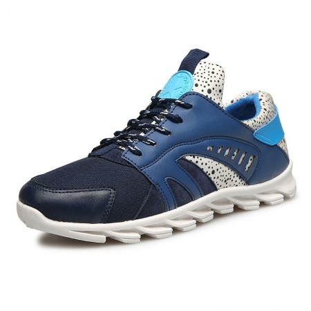 Tênis Azul Masculino Treino Carrida Sapatos Fitness Moderno com Amortecedor