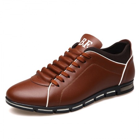 Shoes Social Brown Male Leather Elegant Casual Shoe