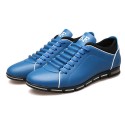 Shoes Social Blue Male Leather Elegant Casual Shoe