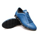 Shoes Social Blue Male Leather Elegant Casual Shoe