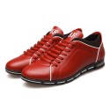 Shoes Social Red Male Leather Elegant Casual Shoe