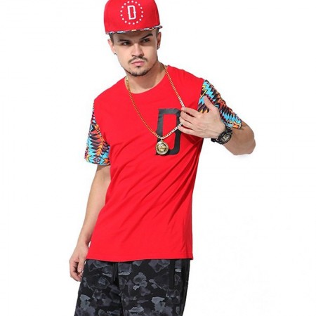 Fashion T-Shirt Red Urban Hip Hop Men's Funk Kings Casual Summer