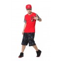 Camiseta Vermelha Moda Urbana Hip Hop Masculina Funk Kings Casual Verão