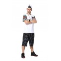 Camiseta Moda Urbana Branca Hip Hop Masculina Funk Kings Casual Verão