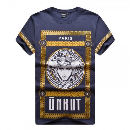 Camiseta Medusa UNKUT Azul Marinho Masculinas Balada Funk Urbana Música Hip Hop