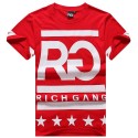 Camiseta RICH GANG Vermelha Masculina Balada Funk e Hip Hop