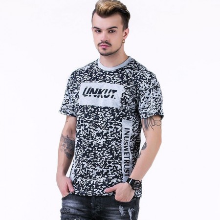 Camiseta UNKUT Cinza Streetwear Masculina Festa Funk Kings Hip Hop Loka