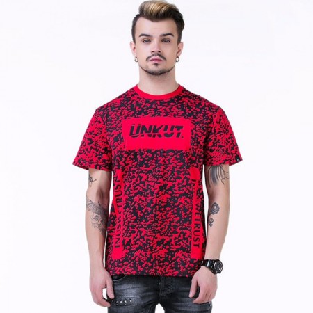 Camiseta UNKUT Vermelha Streetwear Masculina Festa Funk Kings Hip Hop Loka