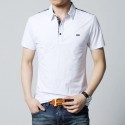 Camisa Polo Casual Retalhos Masculino Esporte Fino