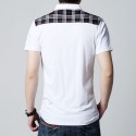 Shirt Polo Casual Male patchwork Smart Casual