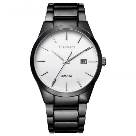 Fine Classical Men's Black Watch Elegant Formal Minimalist Dark Sophisticated