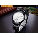 Fine Classical Men's Black Watch Elegant Formal Minimalist Dark Sophisticated