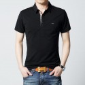 Shirt Polo Casual Male patchwork Smart Casual